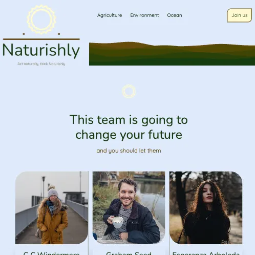 Naturishly landing page